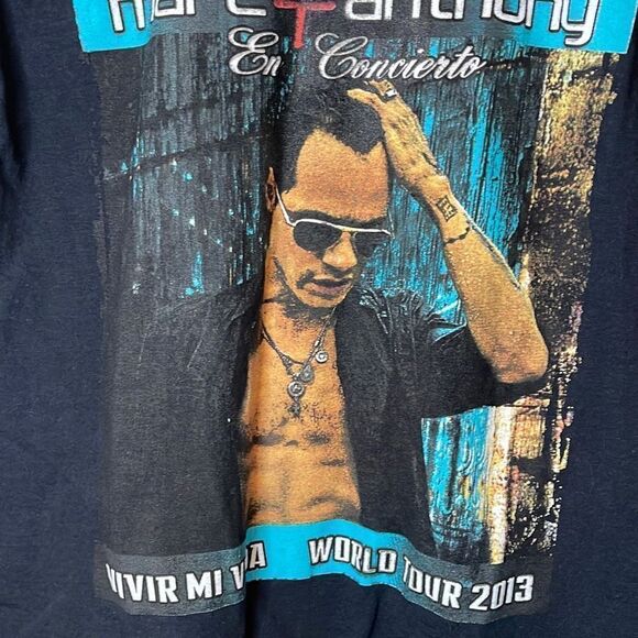 Marc Anthony Black Men’s Concert Short Sleeve Tshirt 2013 En Concierto Medium - Picture 2 of 4